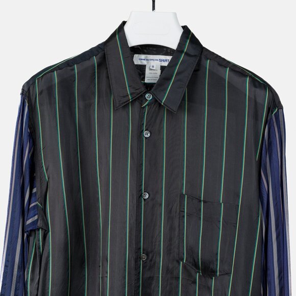 Comme des Garçons Shirt Black Multi-Colour Stripe Button Up - Picture 4 of 12